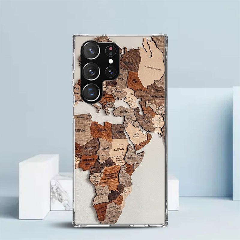 World Map Travel Plans Phone Case For Samsung Galaxy S24 S25 Edge S26 Ultra S22 S23 Plus S21 + S20 FE Soft TPU Back Cover Galaxy