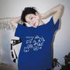 Summer Lazy Cartoon Printed Loose T-shirt for Women