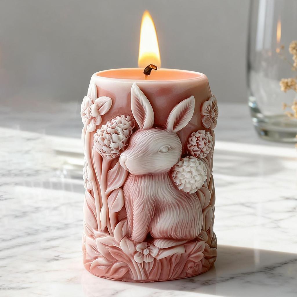 Molds For Candles Bunny Flower Art Craft Ornaments Plaster Soap Mold For Home Room Wedding Dinner Table Decoration