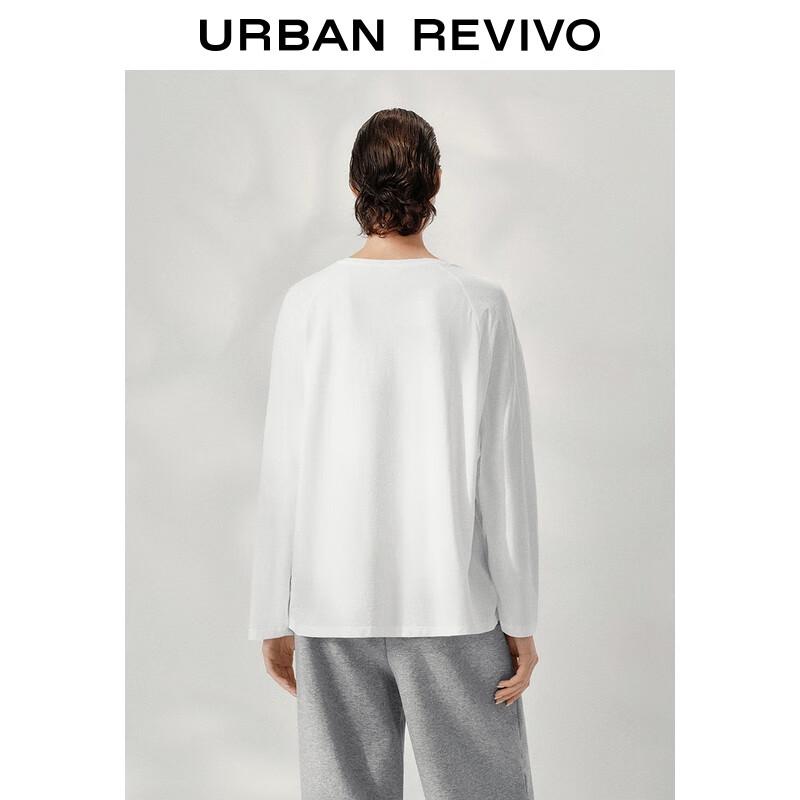 UR 2025 Autumn Women's Letter Print Cotton Long Sleeve T-Shirt