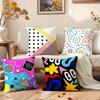 Trendy Color Block Splicing Cushion Cover Premium Comfort Reversible Pillow Cove Two In One Design for Any Room  Car Interior
