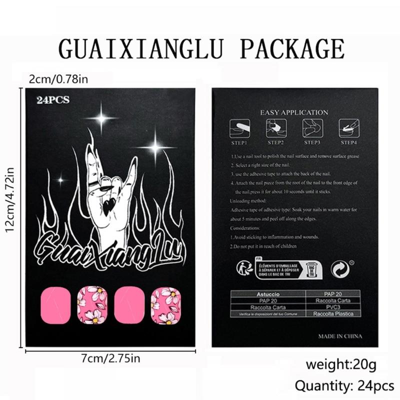 Press on Nail,Fake Nail Stick Glues on Nail False Nail Acrylic Nail Artificial False Nail for DIY Nail Art Designs