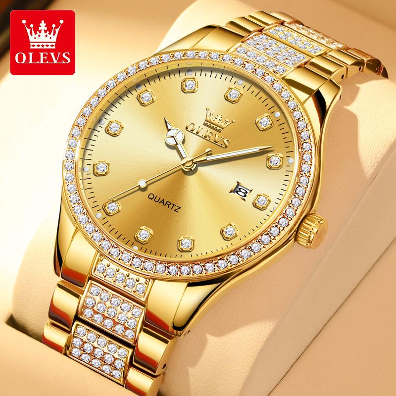 

Мужские водонепроницаемые кварцевые часы Oulishi с бриллиантами и люминесцентной подсветкой