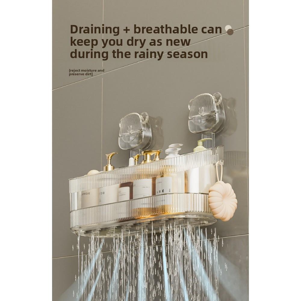 Suction Cup Rack, Bathroom, Toilet, Seamless, No Punching, Light Luxury Cosmetics, Washstand, Wall-mounted Storage Box.