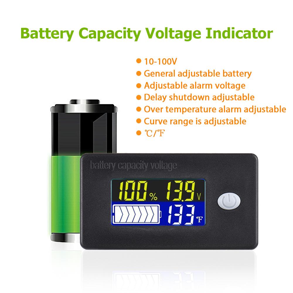 

60V Емкость батареи Индикатор напряжения Индикатор литиевой батареи Монитор емкости Многофункциональный