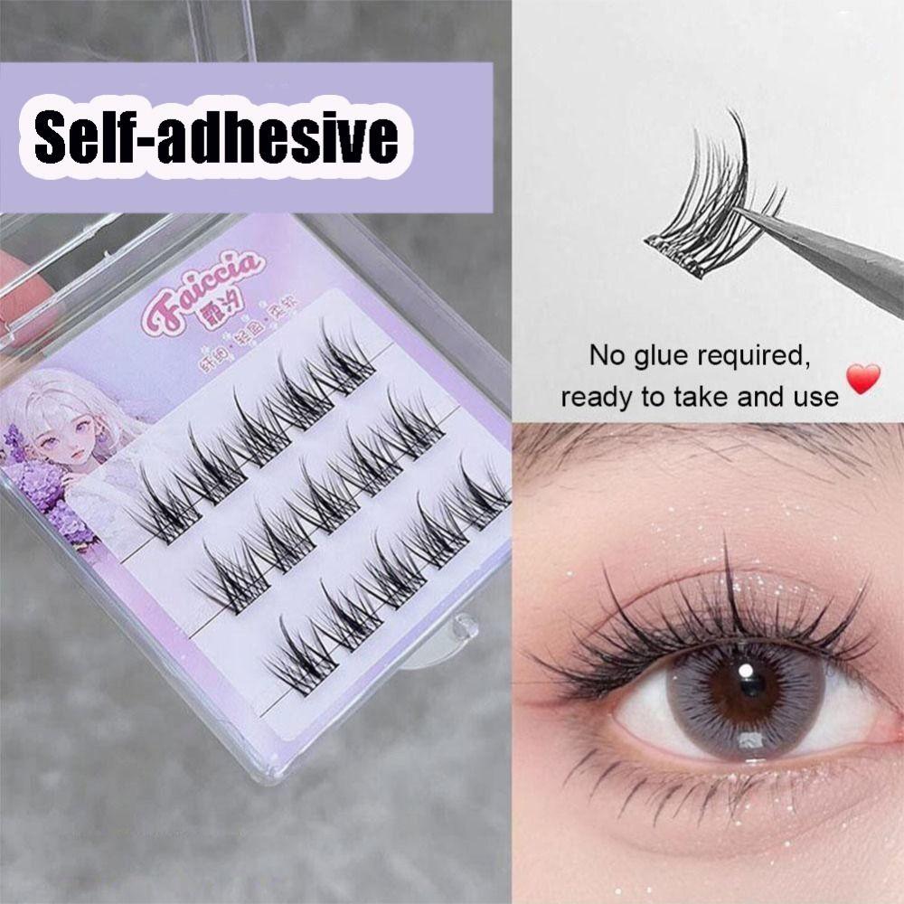 Press On Segmented Eyelashes Natural Long Individual Eyelash  DIY Eyelash Extension