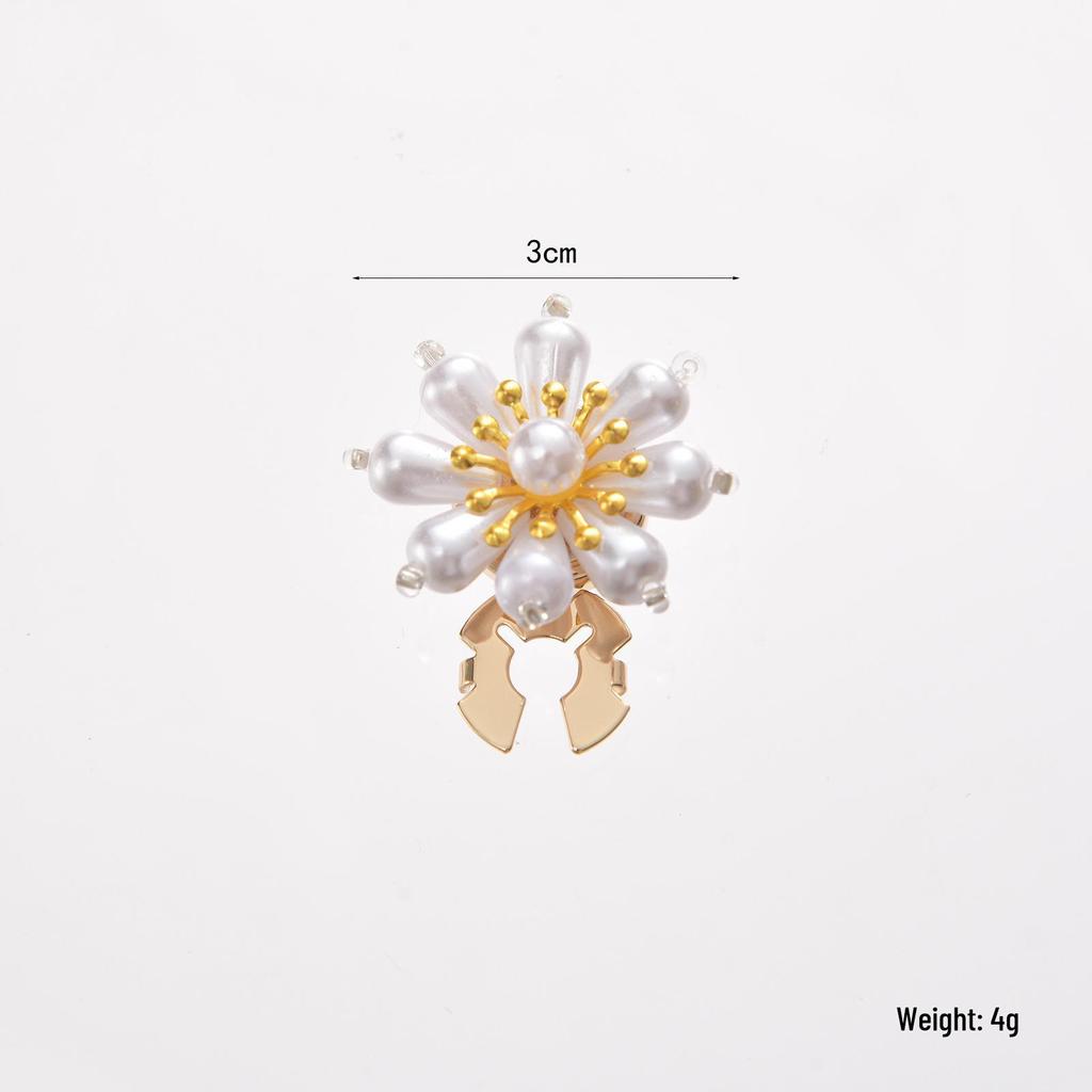 Women's Luxury Flower Collar Button Cover & Cufflink Set for Formal Events