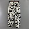 Casual Autumn Trousers Season Thin Handsome Men's Trendy Loose Tie Feet Harem Cropped Pants Print