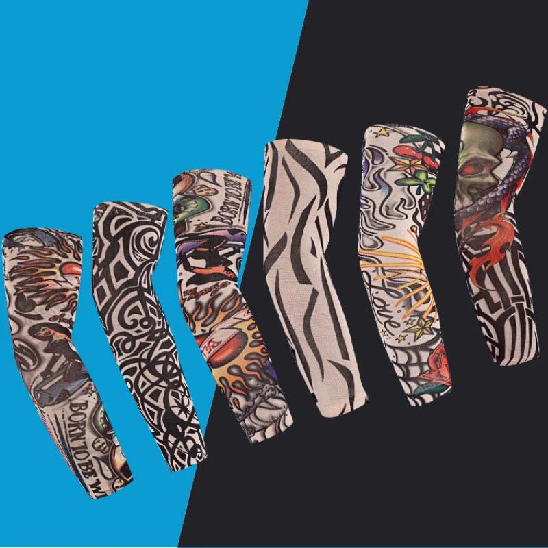 

Cooling Arm Tattoo Sleeve Quick Dry UV Protection Outdoor Cycling Arm Sleeves Fashion Tattoo Printed Sun-protective Sleeve 1 piece