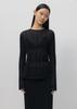 UMARMUNG Crinkled Linen Crewneck Pullover_Black