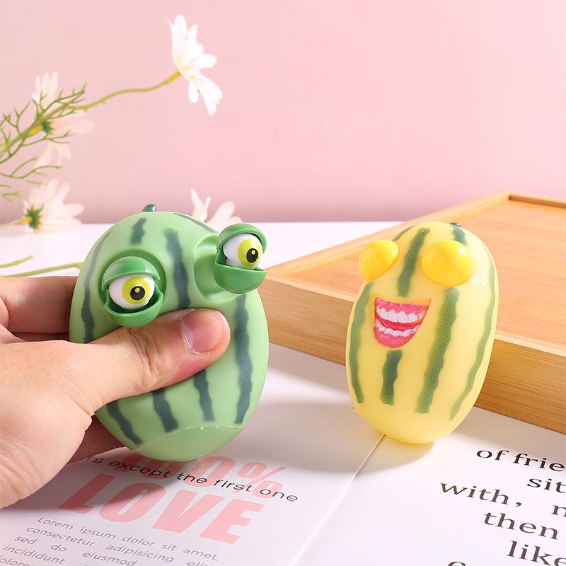 Creative Squinting Watermelon Stress Relief Toys - Squeeze & Blink for Fun and Relaxation