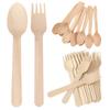 50PCS/Pack Disposable Wooden Fork Spoon 14cm Size Tableware Home Office Restaurant Camping Picnic Travel Lightweight Cutlery ZYF