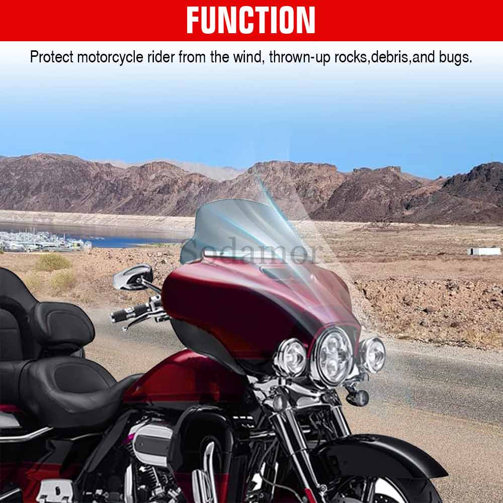 Motorcycle Fairing Windscreen Wind Deflector Windshield ABS Plastic For Harley Trike Tri Glide Ultra Classic FLHTCUTG 2014-2025