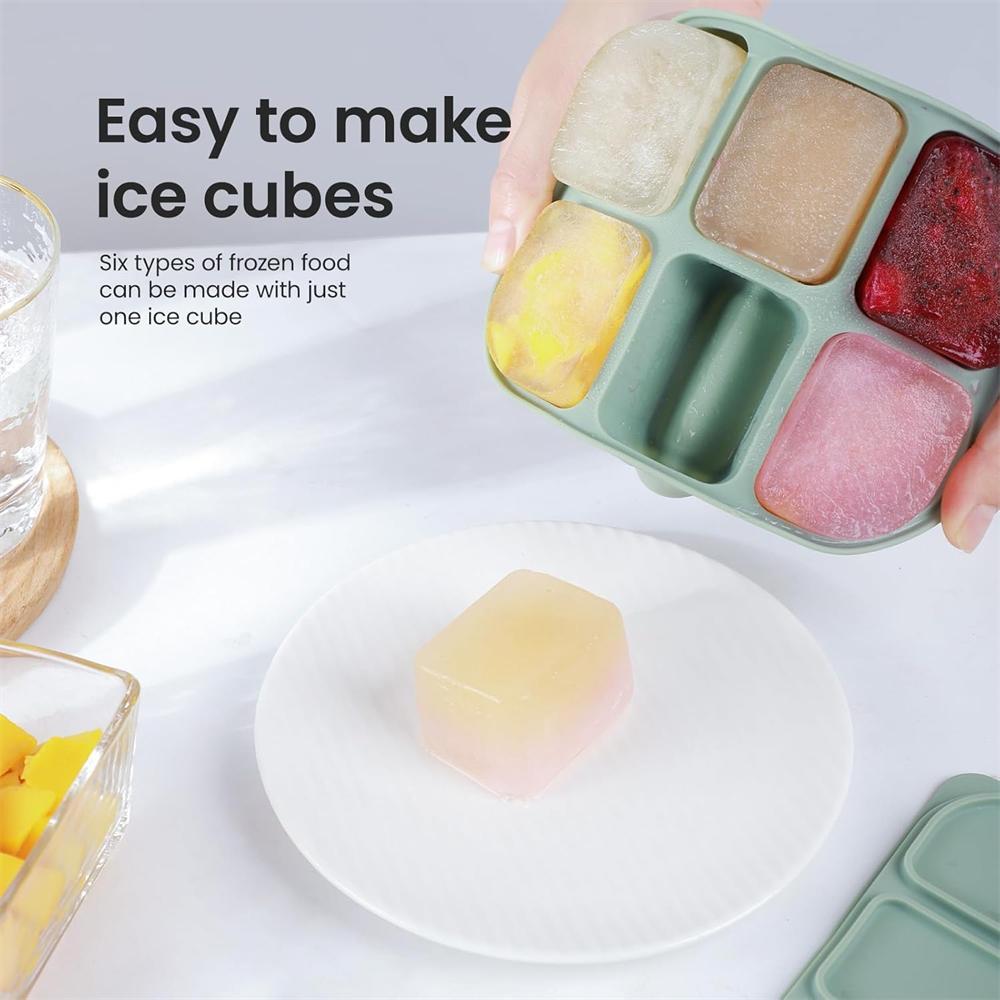 Ice Cube Tray,Stackable Large Silicone Ice Cube Freezer Molds & Easy Release Square Ice Cube Maker,BPA Free for Cocktail,Whiskey