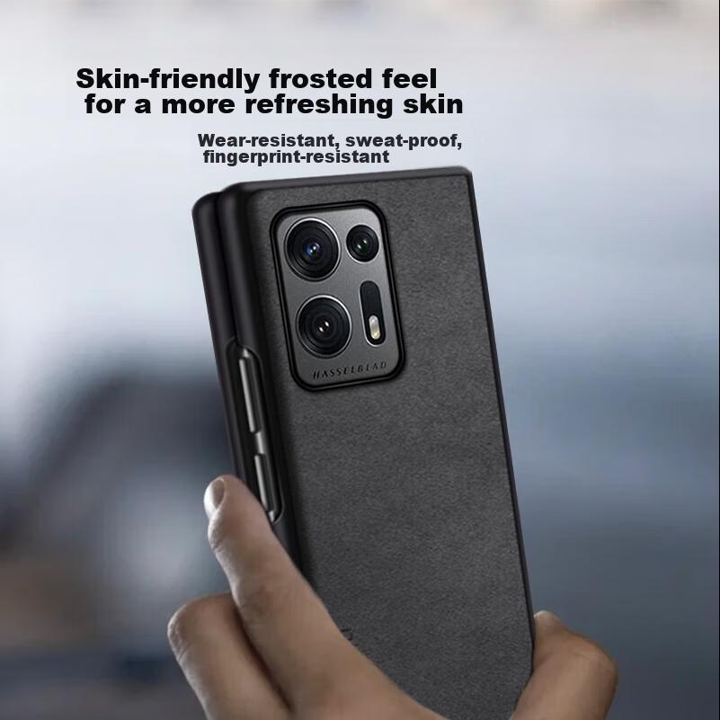 Funda para Teléfono OPPO Find N2, Cubierta Protectora Findn2, Pantalla Plegable Izquierda y Derecha OPPO Find Funda de Cuero a Prueba de Golpes, Exterior en Negro Estrellado