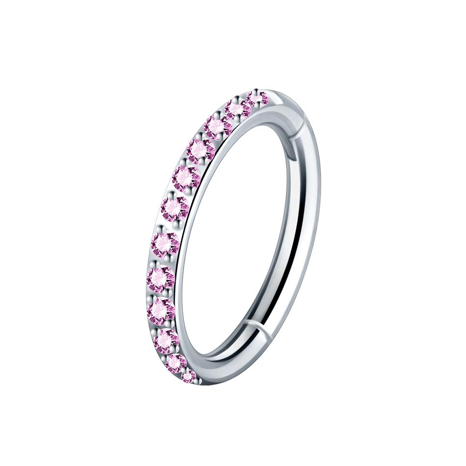 

1/5PCS Steel Zircon CZ Nose Rings 6/8/10/12mm Hinged Segment Ear Cartilage Tragus Earrings Helix Hoops Clicker Piercings Jewelry 16G 1.2x12mm