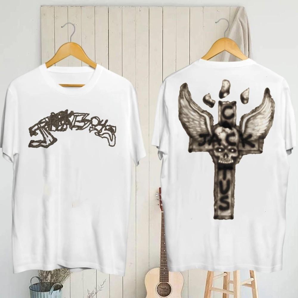 Scott Jackboys 2 Cactus Jack Череп Крылатый Крест Двусторонняя Футболка 16D290 Унисекс Футболка M