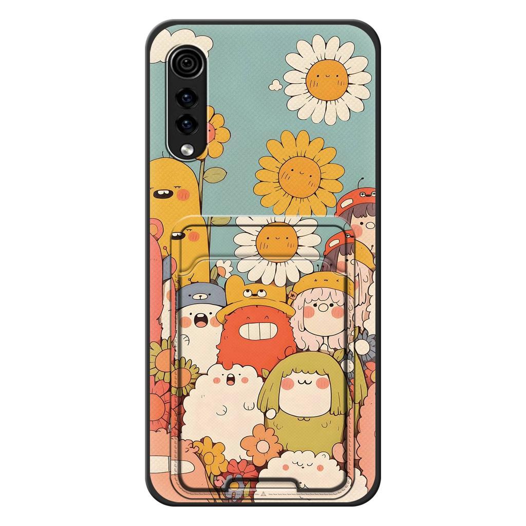 Fashion Design Card Sleeve Phone Case For LG Velvet 4G/5G Cartoon Soft Case Full Wrap Graffiti Anti-knock Silicone TPU
