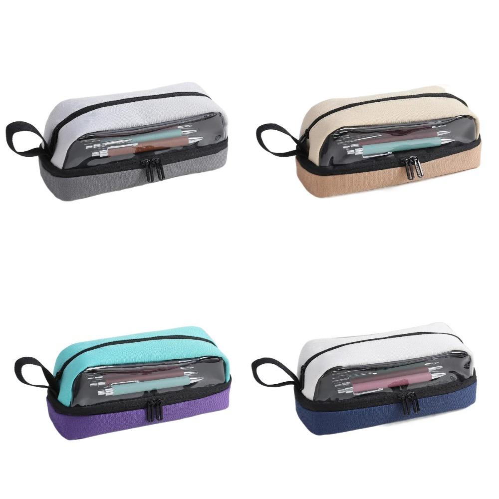 Velkokapacitní pouzdro na tužky Vícevrstvá taška na uložení make-upu Osobnostní taška na psací potřeby Kancelářské potřeby