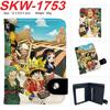 One Piece Anime Druckknopf Geldbörse Vertikaler Kartenhalter Münzbörse für Schüler Männer Frauen
