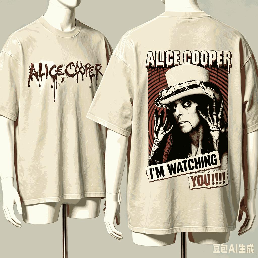 Alice Cooper For Fan Gift Tshirt Unisex Unisex Harajuku Oversized Unisex Short Sleeve Streetwear High Quality Breathable Fashion