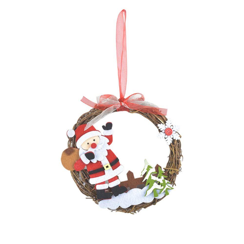 Handmade Christmas Tree Accessories DIY Santa Hanging Ornaments Christmas Xmas Wreath  Shop Window