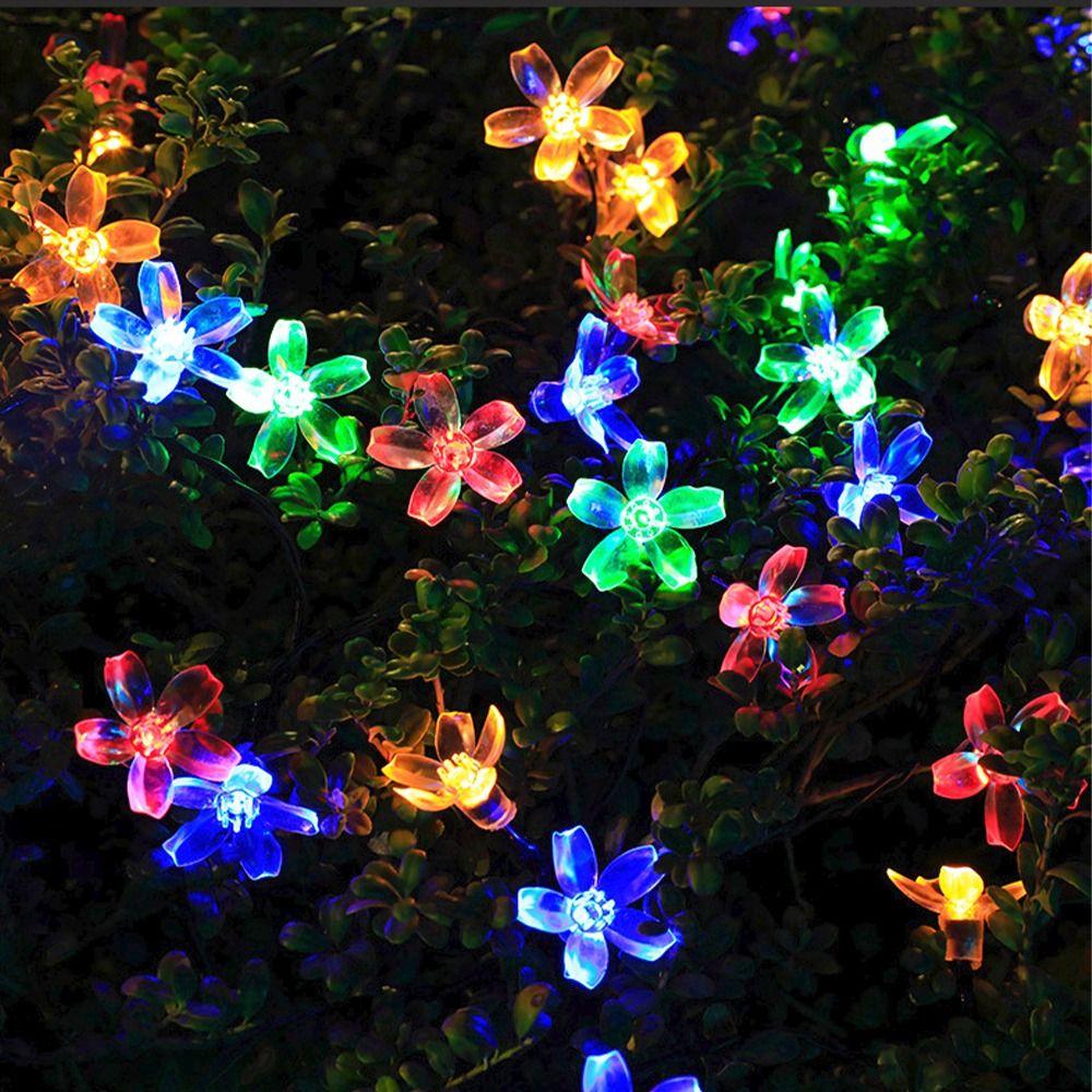 5M/7M/12M Solar Garden Light Cherry Blossom Christmas Chain Lamp Landscape Light  Blossom Festoon