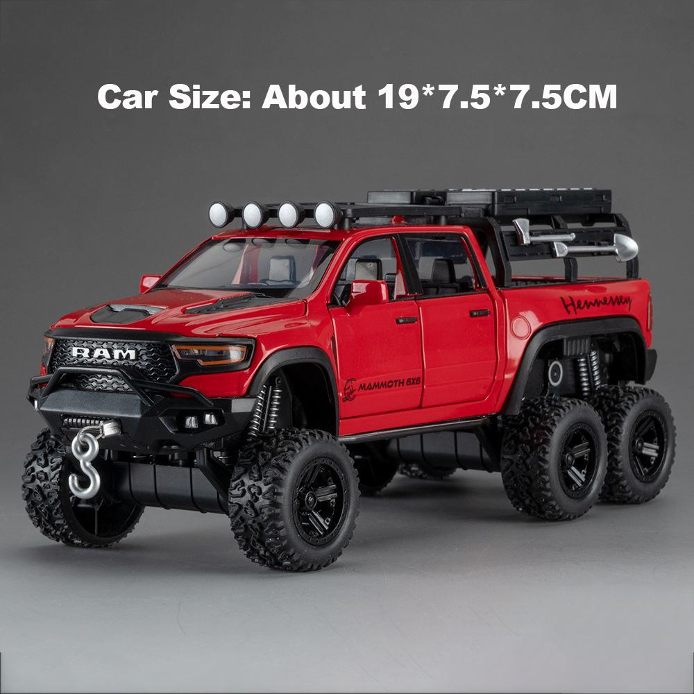 1:32 Mammoth 1000TRX 6x6 Auto Modell Spielzeug Türen Öffnen Sound Licht Fahrzeug Rückzieher Stoßdämpfer Modelle Weihnachtsgeschenke