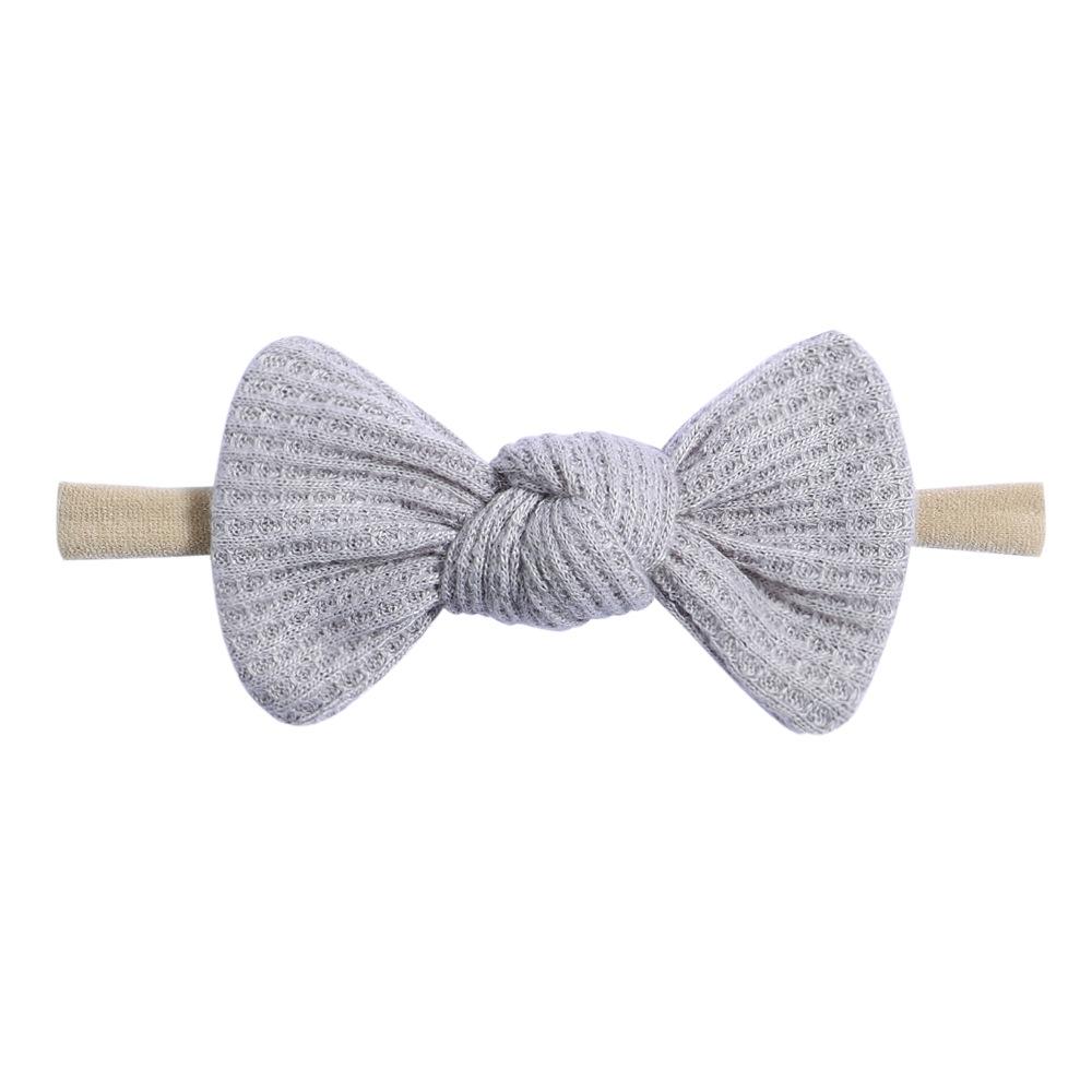 Tie Children'S Bow Headband Solid Color Knitted Waffle Baby Baby Headband Hair Accessories 2526