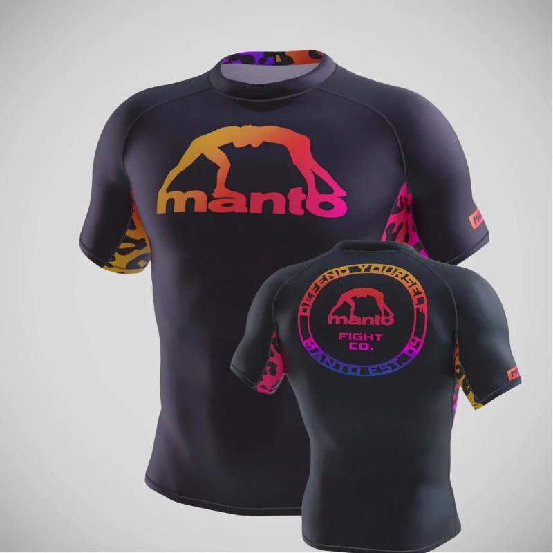 Baibao QIQI Zomer Manto Sneldrogend MMA Rash Guard T-shirts Heren Luipaard Paneel Compressie Shirt voor Sportschool Training Tops Zomer L