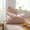 1 Pair Solid Color Plaid Printed Pillowcase Soft Cotton Throw Pillows Covers 30x50 40x60 48x74 Cushion Case for Bed Home Decor