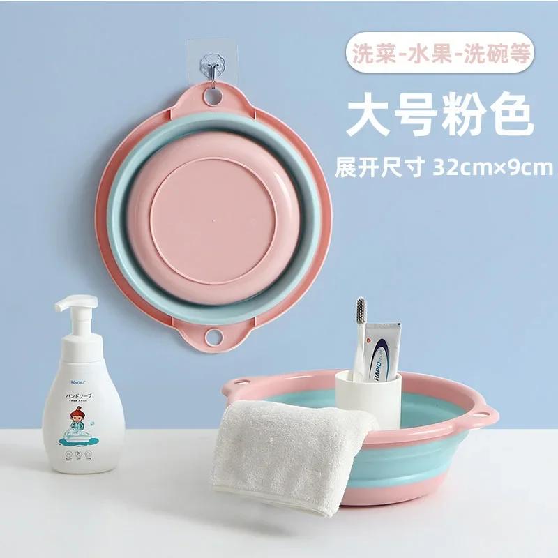 პორტატული დასაკეცი ვედრო სახის რეცხვის, სამრეცხაო და მოგზაურობისთვის, სივრცის დაზოგვისა და გამძლე წყლის აუზისთვის