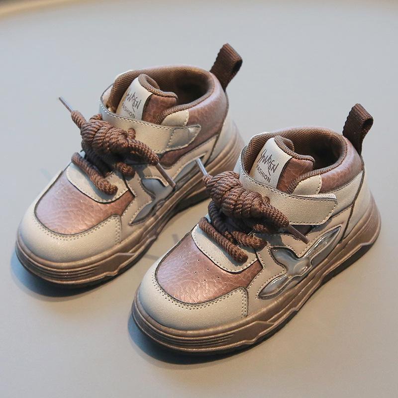 Kinder Sportschuhe 2025 Frühling und Herbst neue Jungen Freizeitschuhe High-Top Mädchen kleine weiße Schuhe weichsohlige Babyschuhe