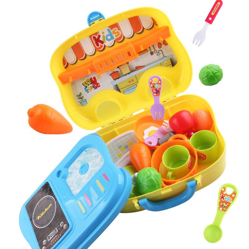 Children'S Play House Toys Simulation Kitchen Suitcase Stove Children Role Play Holiday Gifts