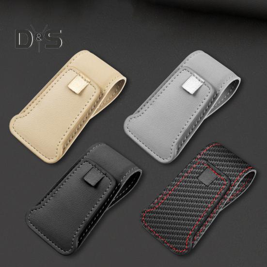 Magnetic Sunglasses Clip for Car Visor Faux Leather Glasses Holder Clip Car Interior Sunglass Holder for Fast Access
