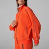 Adidas Solid Color Logo Sports Stand Collar Jacket Women Jacket Orange Yellow H59286