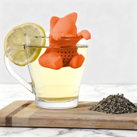 Yousheng Silicone Tea Infuser Cat Shaped Strainer Loose Leaf Tea Brewer Cute Cartoon Tea Filter for Home Office