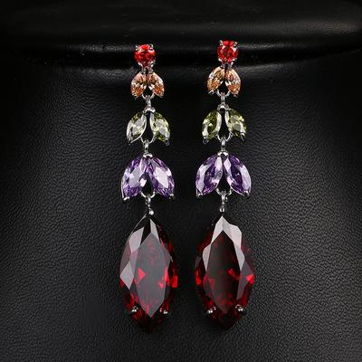 Emmaya brincos coloridos de zircônia, preço de fábrica, joias de cristal de cor dourada branca, chegada nova para presente de ano novo