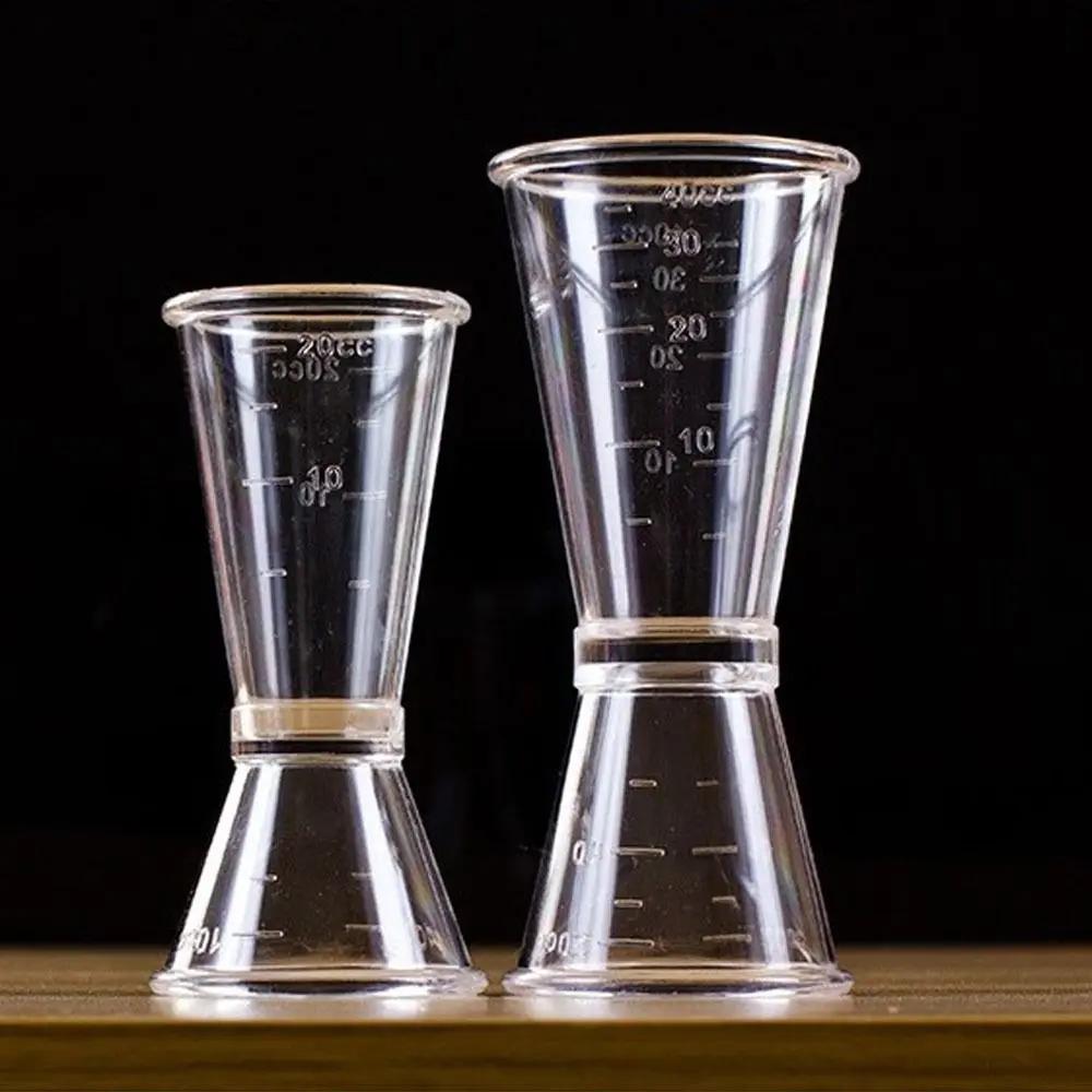 New Cocktail Shaker PP Measure Cup 20/40cc 10/20cc Double Shot Stackable Large Capacity Jigger Short Measuring Jugs
