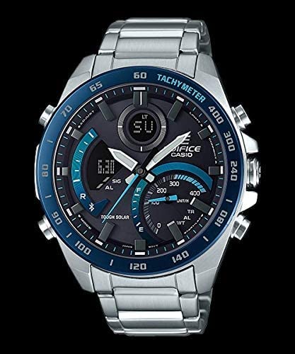 Casio EDIFICE Bluetooth Solar Chronograph Watch ECB-900DB-1B Calendar Analog-Digital Black Blue Stainless Steel Water-Resistant Business Sports