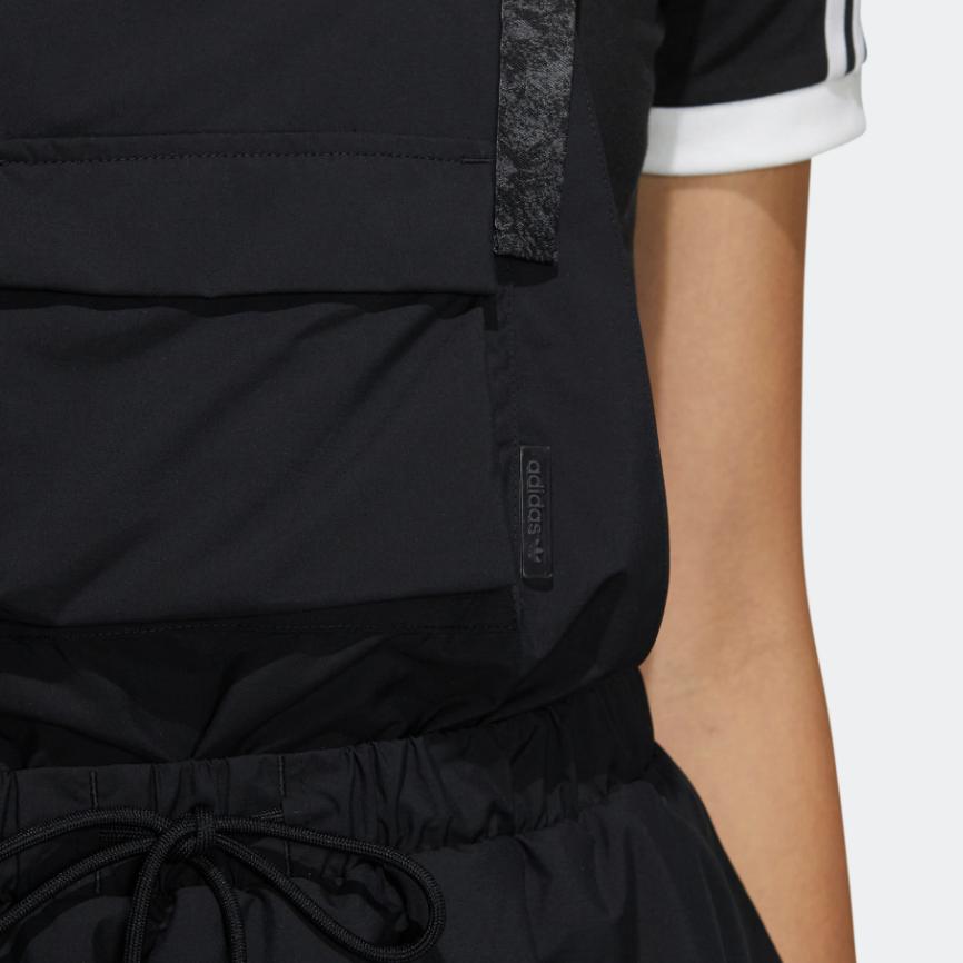 Adidas Originals Trefoil Solid Color Suspender Sports Dress Women Dress Black HS9495