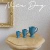 1Pcs Dollhouse French Retro Mini High Foot Relief Mark Coffee Cup With Handle Miniature Scene Decoration High End Stemmed Mugs