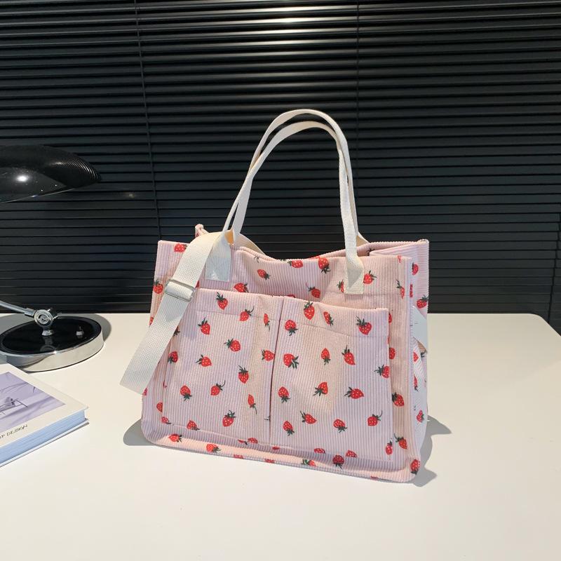 New Summer Style Portable Large Capacity Casual and Personalized Shoulder Bag Beautiful Simple Fashion College Style Tote Bag