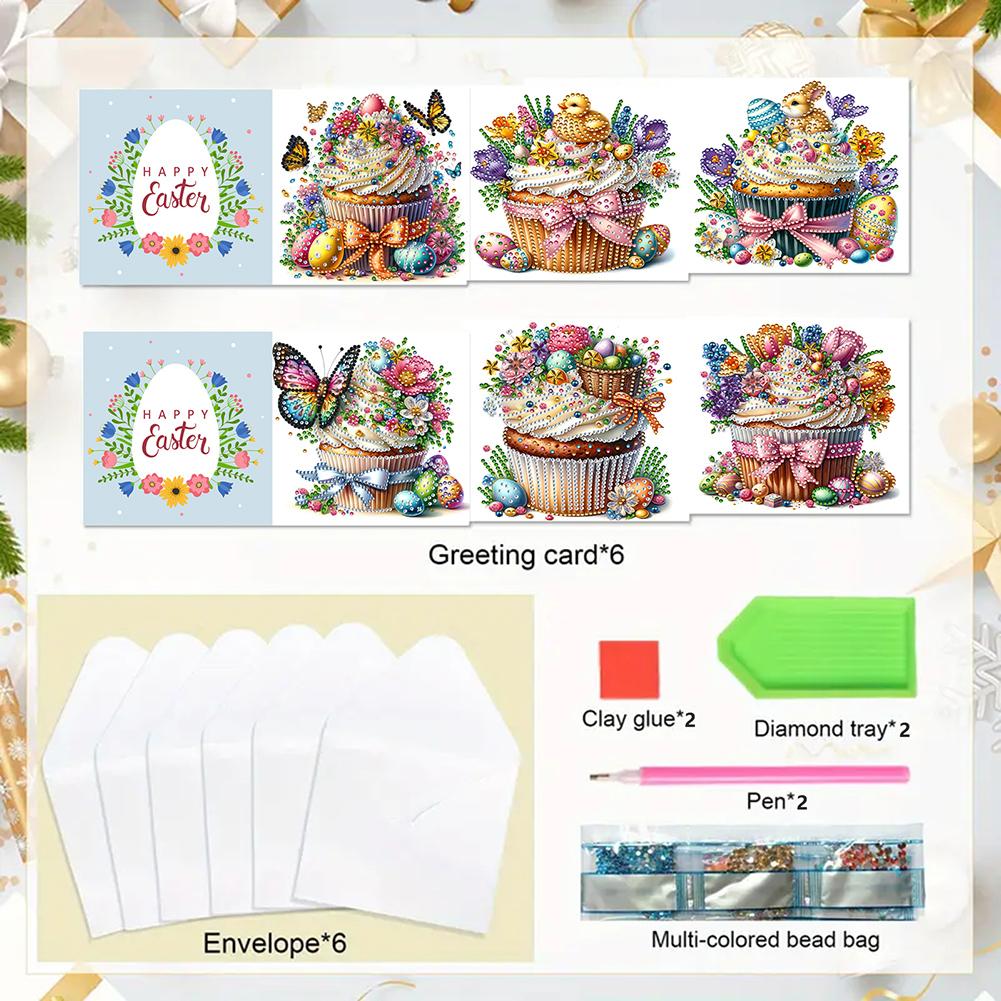 6Pcs Birthday Gnome DIY Diamond Painting Card Diamond Daily Wish Card Diamond Painting Greeting Card for Family Friends Gift