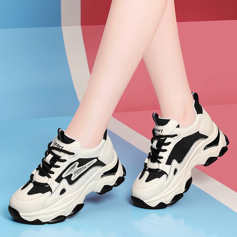 Sports shoes women's dad shoes women's spring and autumn new versatile thick-soled soft-soled heightening casual shoes women's shoes