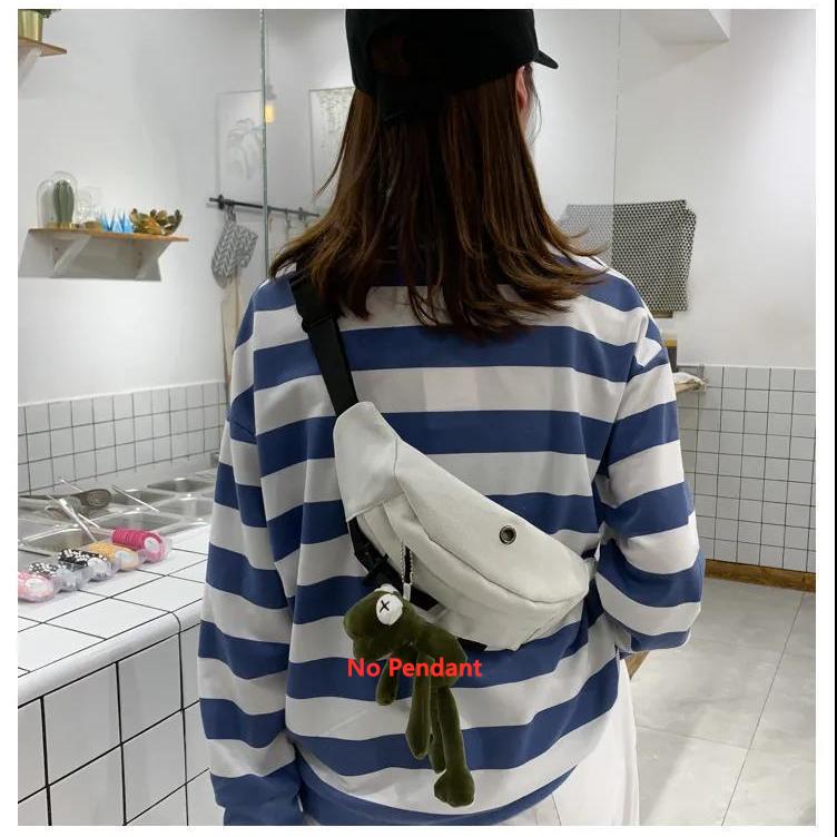 Женская однотонная сумка-молния Shell Bun Crossbody Chest Bag Leisure Canvas Clinned — фото 8