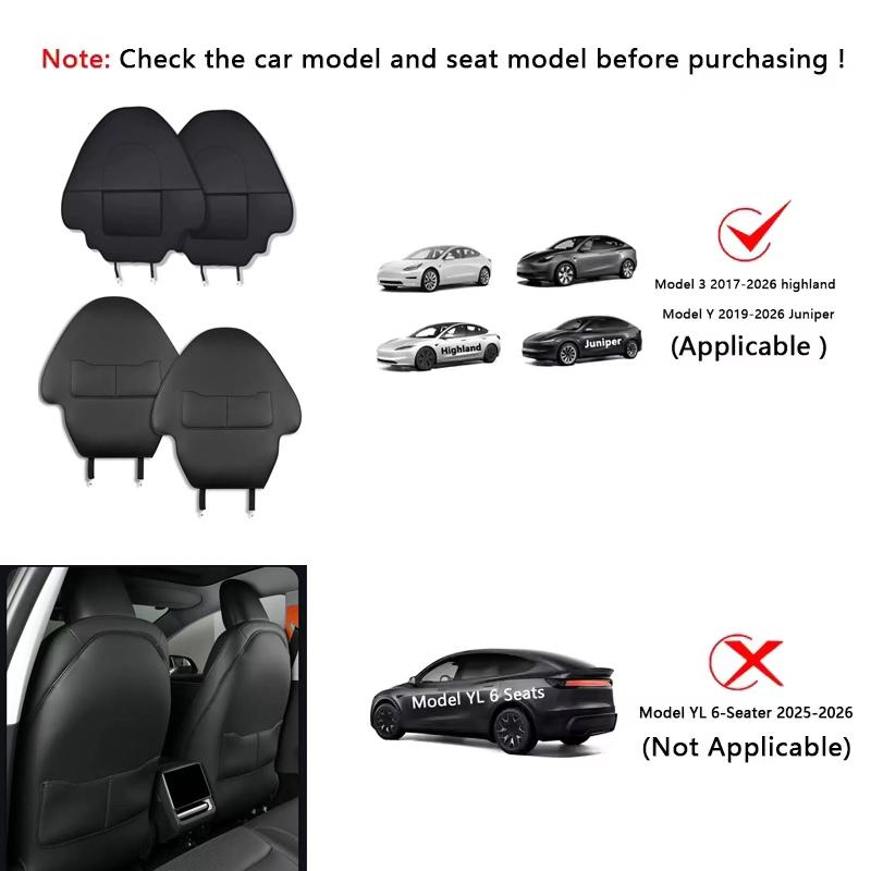 Car Seat Backrest Anti Kick Pad For Tesla Model 3/Y/YL Six Seats 2026 Leather Full Surround Seat Back Anti Scratch Protector Mat