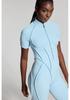 High-End Comfort Sports Yoga Tight-Fit Zipper Short Sleeve Jumpsuit