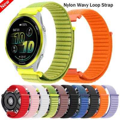 20mm/22mm Nylon-Schlaufenband Für Garmin Forerunner 570 Armband Active 6 Venu 3/2 sq Vivoactive 4/5/6 Wellenförmiges Armband Forerunner 265 55