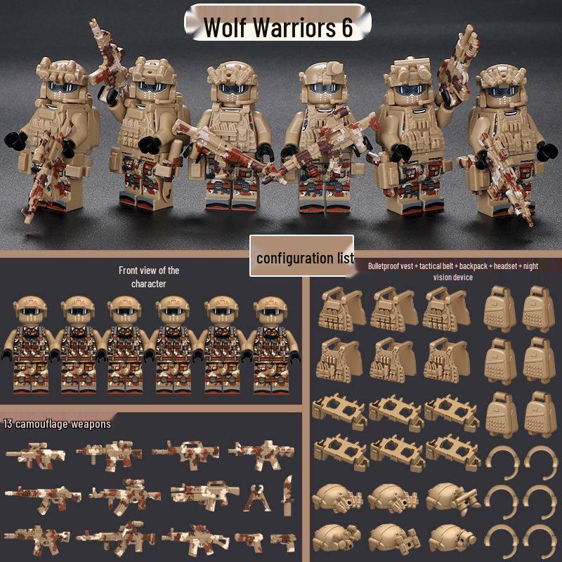 Delta Military Special Forces Police Figure Building Blocks - Ghost Soldier Assembly Toy for Kids